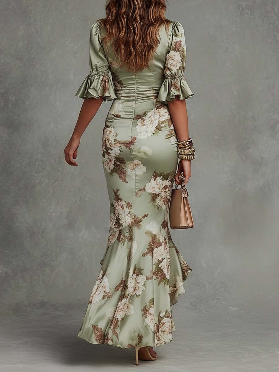 Vestido Anastasia satén floral