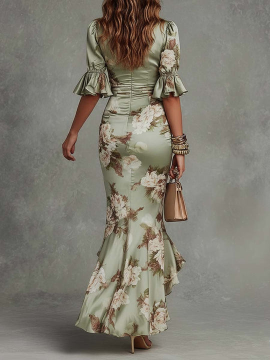 Vestido Anastasia satén floral