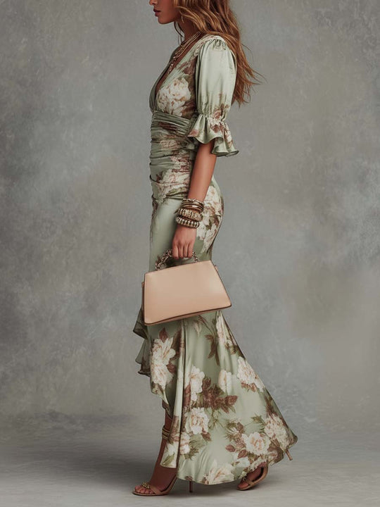 Vestido Anastasia satén floral