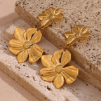 Gold Flower Earrings - foto 4