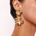 Gold Flower Earrings - foto 2