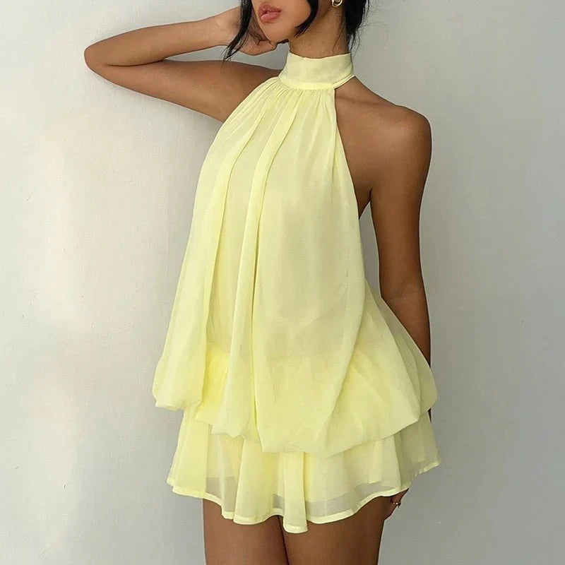 Eden | Minivestido halter con espalda abierta